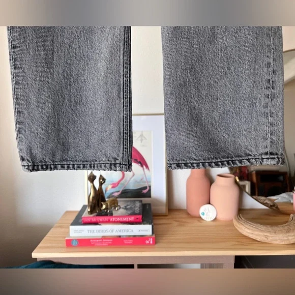 Agolde "Ripley" Cropped Charcoal Wide Leg Jeans - Sz 27 x 26" Inseam - Picture 3 of 13